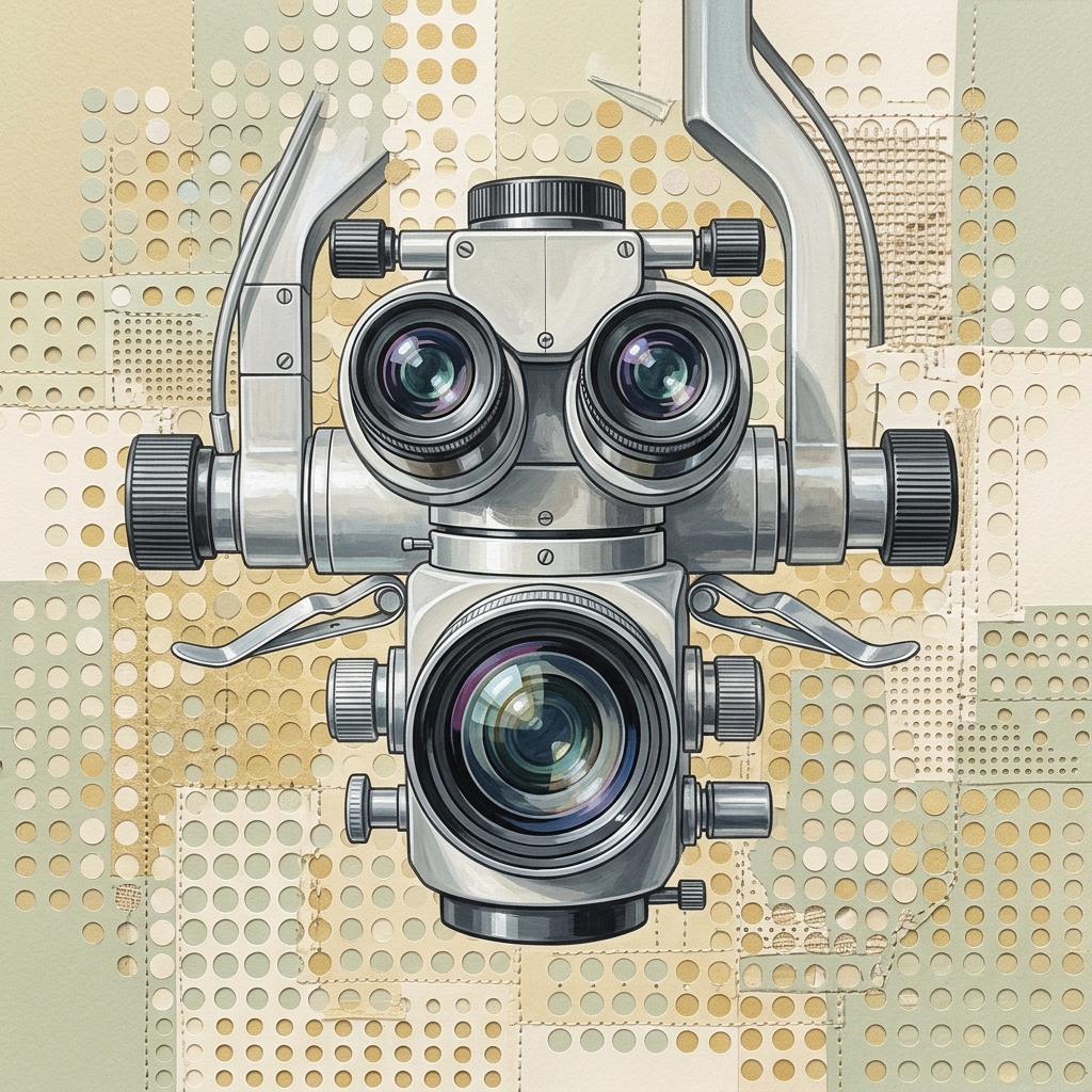 Arabic surgical microscope lenses reflection
